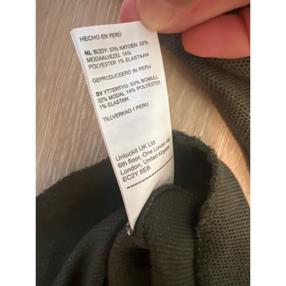 Untuckit Schrock Shirt Mens XXL Green Long Sleeve Henley Snap Casual Pullover - Picture 9 of 9